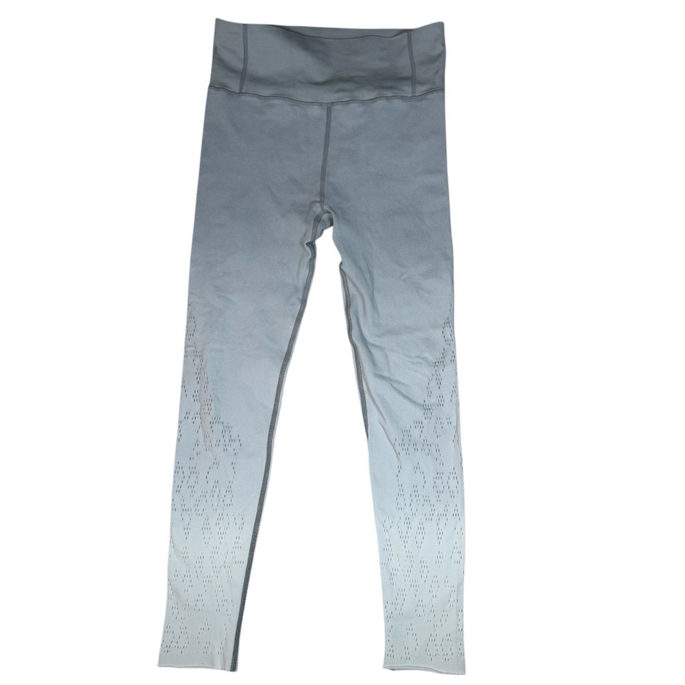 Varley Leggings S/M Grey White Ombré High Rise Athleisure Yoga Pants Vented